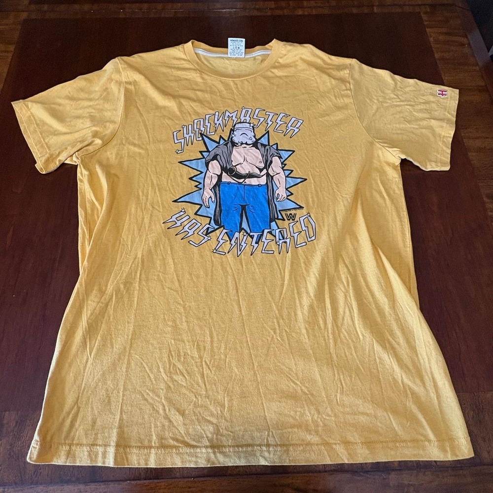 WWE Shockmaster "Has Entered" Graphic Tee Homage Yellow